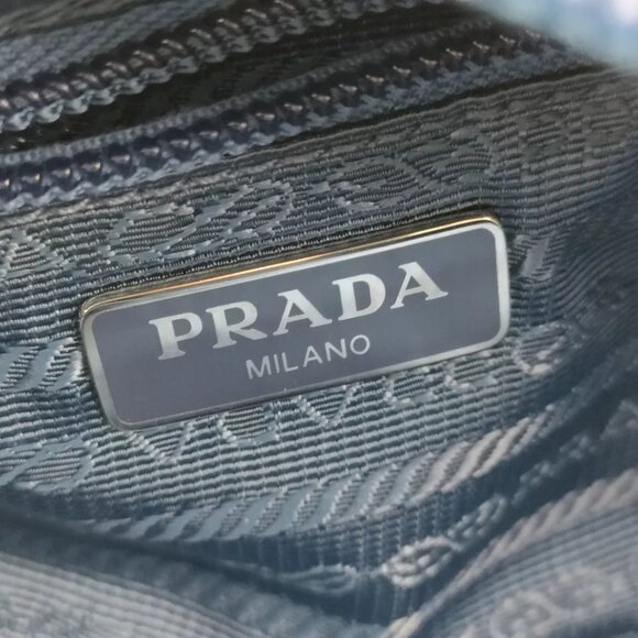 Prada Cosmetic Pouch Blue Nylon 137-012825 - Picture 12 of 12